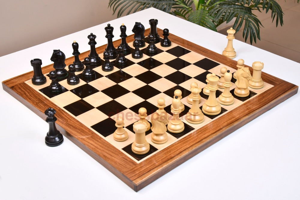 4 25 King Size Reproduktion Von 1950 Dubrovnik Bobby Fischer Gewichteten Schachfiguren Aus Ebenholz