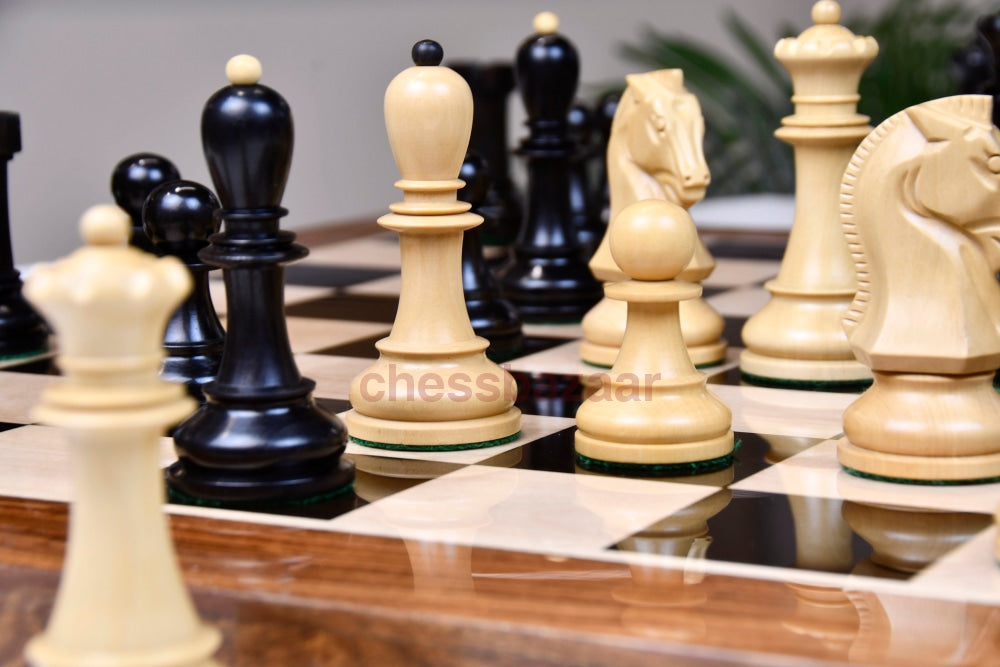 4 25 King Size Reproduktion Von 1950 Dubrovnik Bobby Fischer Gewichteten Schachfiguren Aus Ebenholz