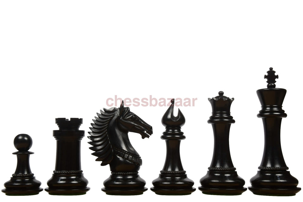 CB Mustang Schachfiguren - luxus Staunton handgeschnitzte Schachfiguren aus Ebenholz und Buchsbaumholz -  KH 113 mm