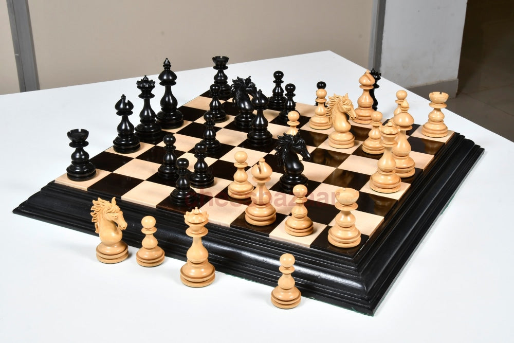 Cb Wild Stallion Luxus-Schachfiguren Aus Ebenholz Und Buchsbaum 4 4-Zoll-König