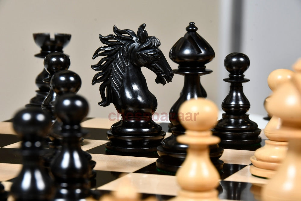 Cb Wild Stallion Luxus-Schachfiguren Aus Ebenholz Und Buchsbaum 4 4-Zoll-König