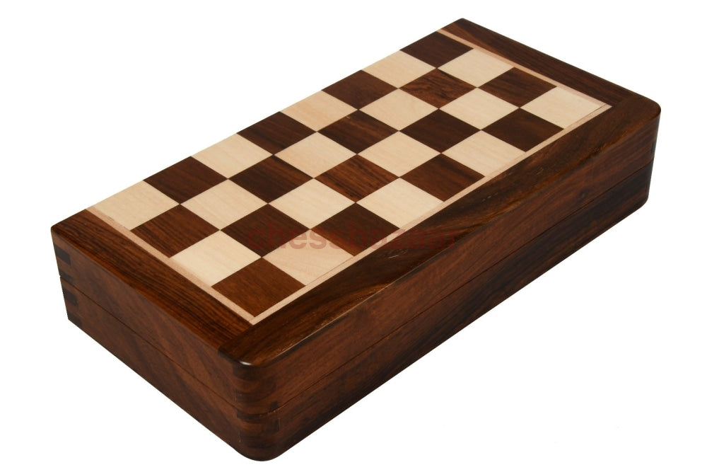 Lackiertem - Reise Schachspiel aus Holz chessbazaar Indien – Schachbuch mit Fächern 25,4 cm