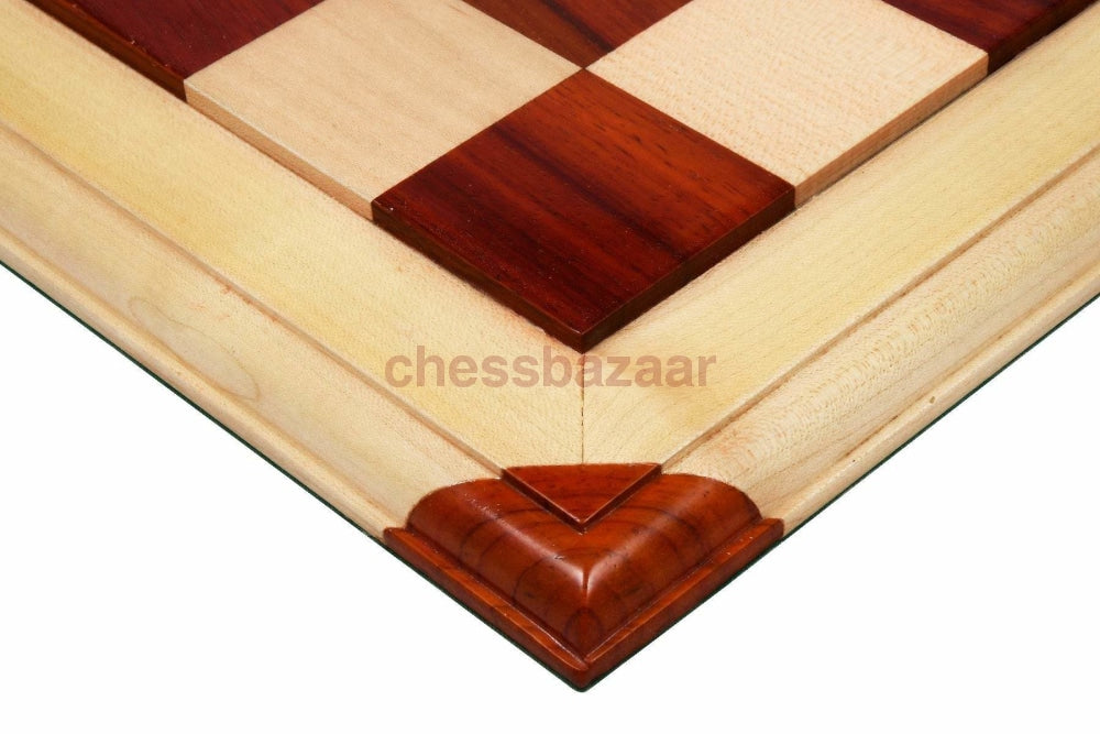 Luxus Holz Schachbrett aus Rosenholz und Ahornholz  - hochglänzend -  FG 55 mm
