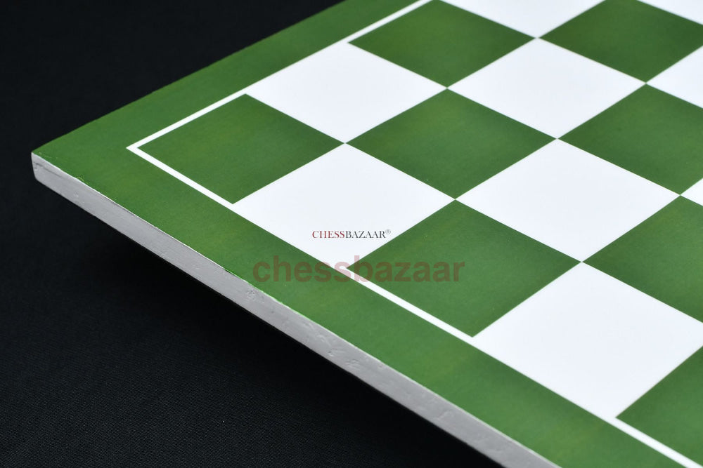 Shamrock Chess Set Painted In Vivid Irish Green & White Plastic - 3.75’ King With Board