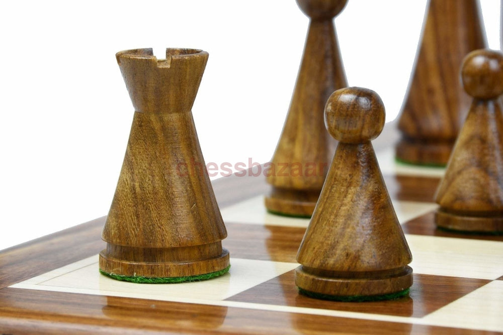 19. Jahrhundert:  Handgefertigte Beschwerten Schachfiguren (Kegelförmig) Aus Sheeshamholz Und