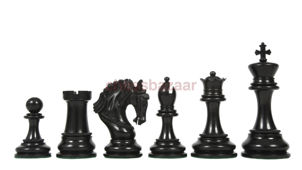 Excalibur Staunton luxus handgeschnizte Schachfiguren aus Ebenholz und Natur – KH 118 mm