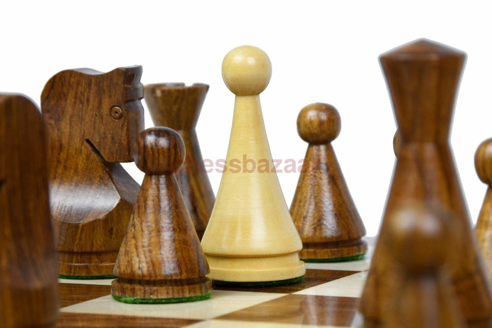 19. Jahrhundert:  Handgefertigte Beschwerten Schachfiguren (Kegelförmig) Aus Sheeshamholz Und
