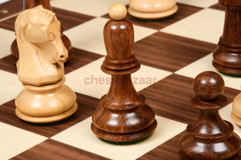 1950 Dubrovnik Bobby Fischer Schachfiguren Aus Sheeshamholz Und Buchsbaumholz- Kh 94 Mm Version - 3