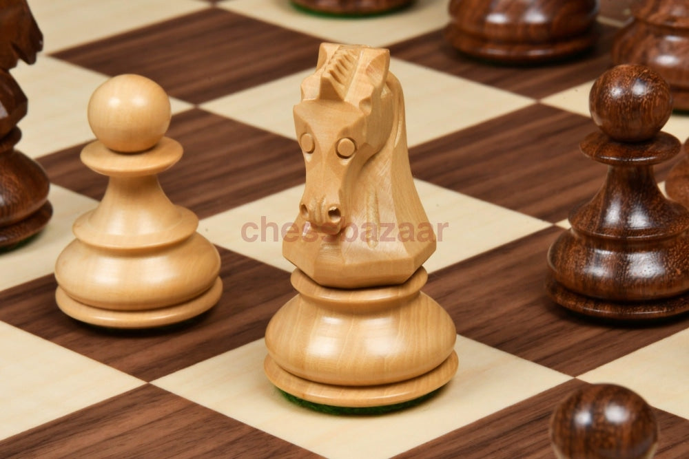 1950 Dubrovnik Bobby Fischer Schachfiguren Aus Sheeshamholz Und Buchsbaumholz- Kh 94 Mm Version - 3