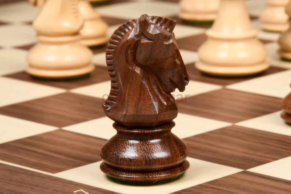 1950 Dubrovnik Bobby Fischer Schachfiguren Aus Sheeshamholz Und Buchsbaumholz- Kh 94 Mm Version - 3