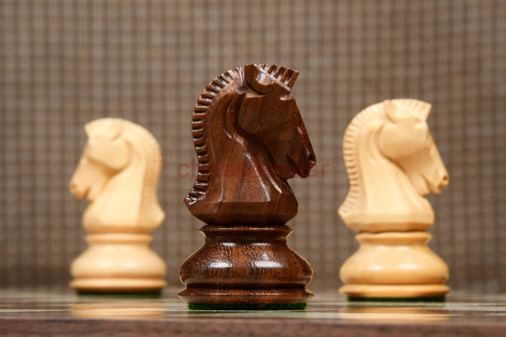 1950 Dubrovnik Bobby Fischer Schachfiguren Aus Sheeshamholz Und Buchsbaumholz- Kh 94 Mm Version - 3