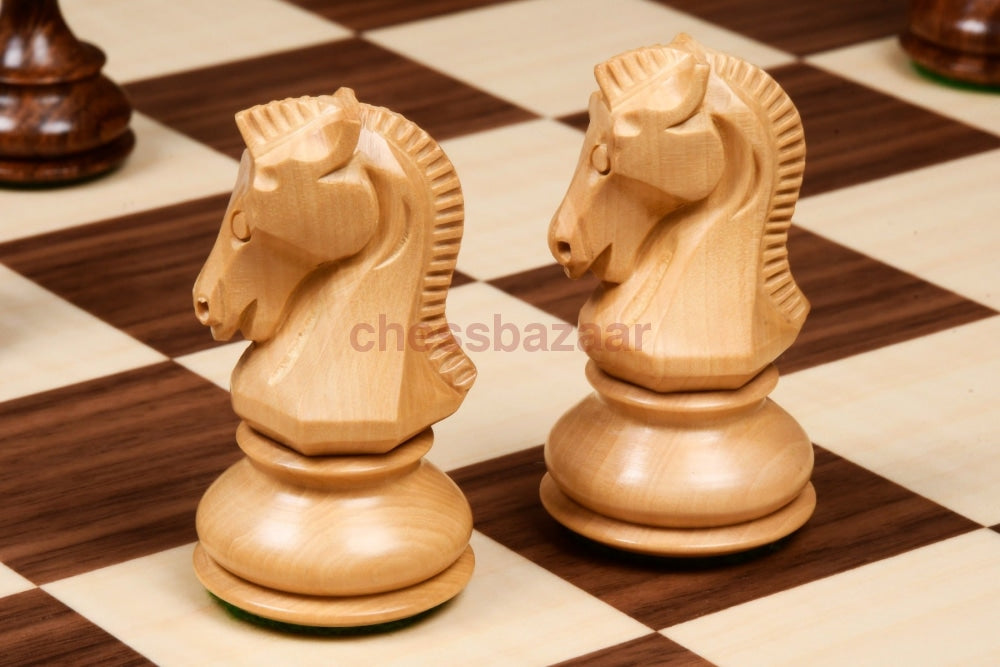 1950 Dubrovnik Bobby Fischer Schachfiguren Aus Sheeshamholz Und Buchsbaumholz- Kh 94 Mm Version - 3