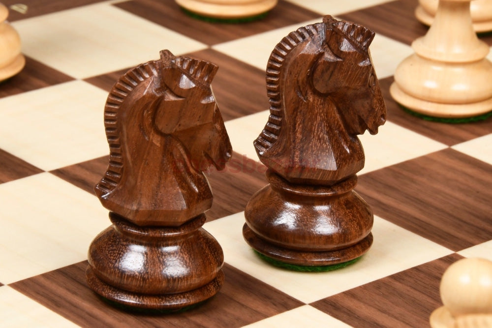 1950 Dubrovnik Bobby Fischer Schachfiguren Aus Sheeshamholz Und Buchsbaumholz- Kh 94 Mm Version - 3