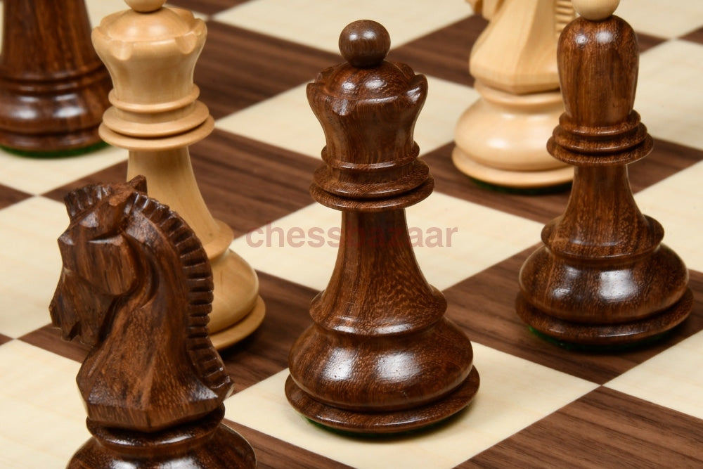 1950 Dubrovnik Bobby Fischer Schachfiguren Aus Sheeshamholz Und Buchsbaumholz- Kh 94 Mm Version - 3