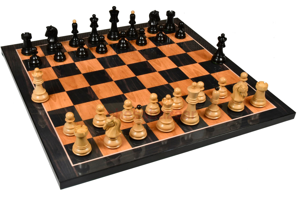 1950 Reproduzierte Dubrovnik Bobby Fischer Schachfiguren Version 3.0 In Ebenholz/Kastenholz 75 König