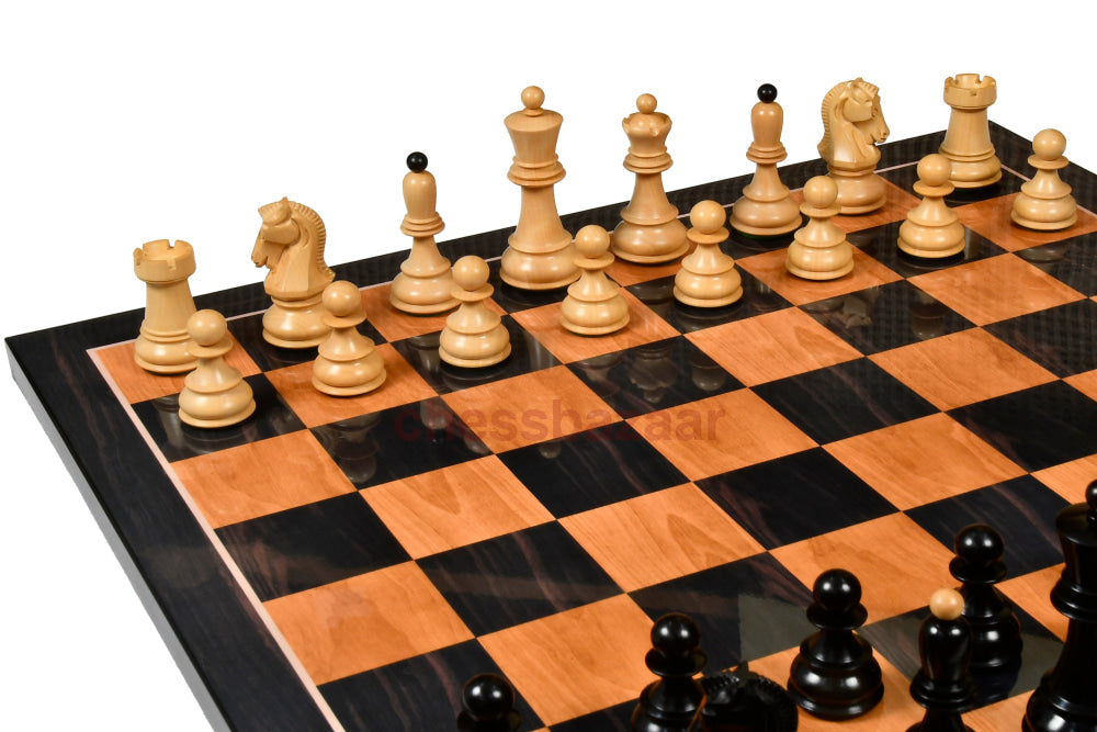 1950 Reproduzierte Dubrovnik Bobby Fischer Schachfiguren Version 3.0 In Ebenholz/Kastenholz 75 König