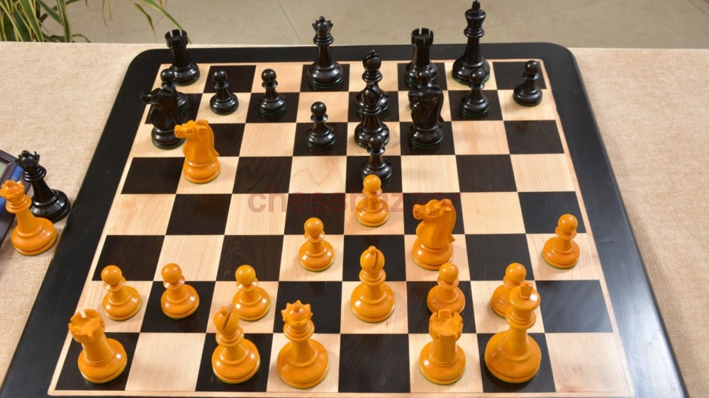 1972 Spasski-Fischer Staunton Turnier Schachspiel Aus Gebeiztem Und Veraltetem Buchsbaumholz Kh 95