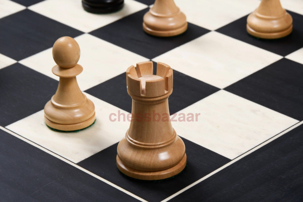 1972 Spasski-Fischer Staunton Turnierschachfiguren Version 2:  Gewichtete Schwarz Gebeizten
