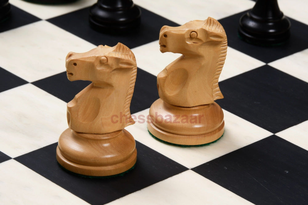1972 Spasski-Fischer Staunton Turnierschachfiguren Version 2:  Gewichtete Schwarz Gebeizten