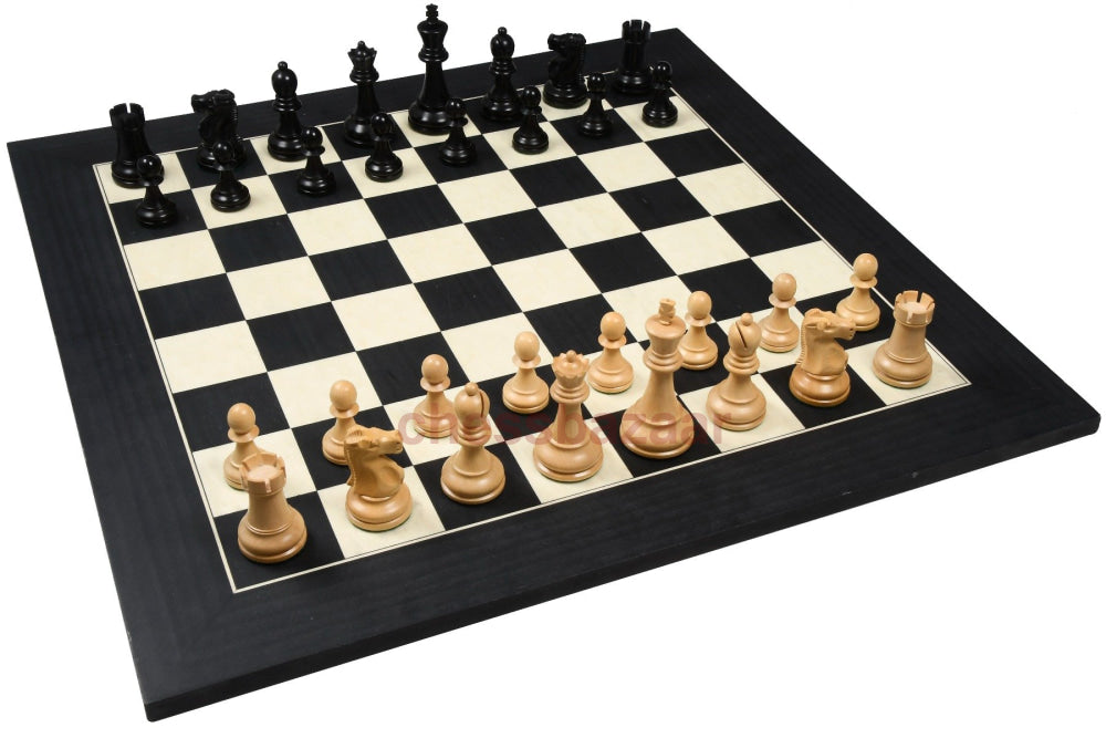 1972 Spasski-Fischer Staunton Turnierschachfiguren Version 2:  Gewichtete Schwarz Gebeizten