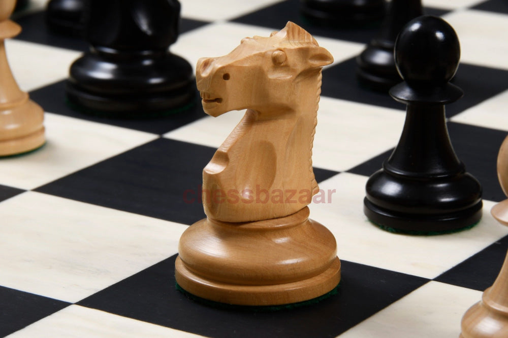 1972 Spasski-Fischer Staunton Turnierschachfiguren Version 2:  Gewichtete Schwarz Gebeizten