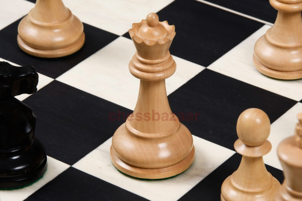 1972 Spasski-Fischer Staunton Turnierschachfiguren Version 2:  Gewichtete Schwarz Gebeizten