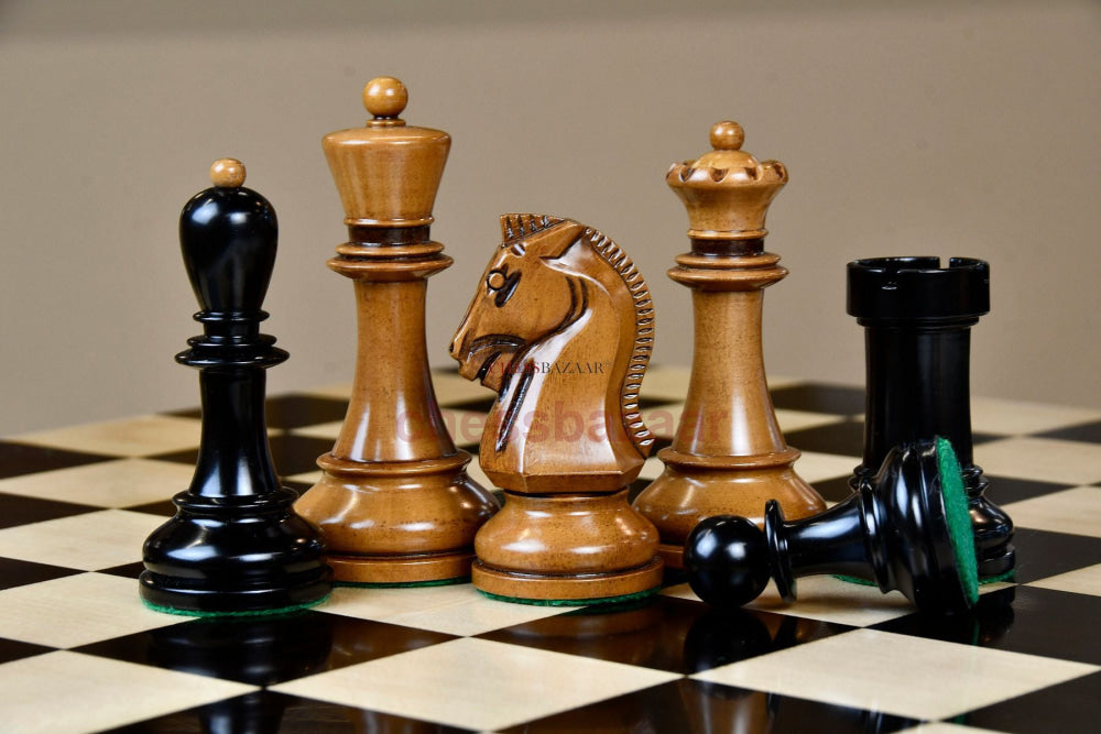 4 25’ King Size Reproduktion Von 1950 Dubrovnik Bobby Fischer Gewichteten Schachfiguren Aus