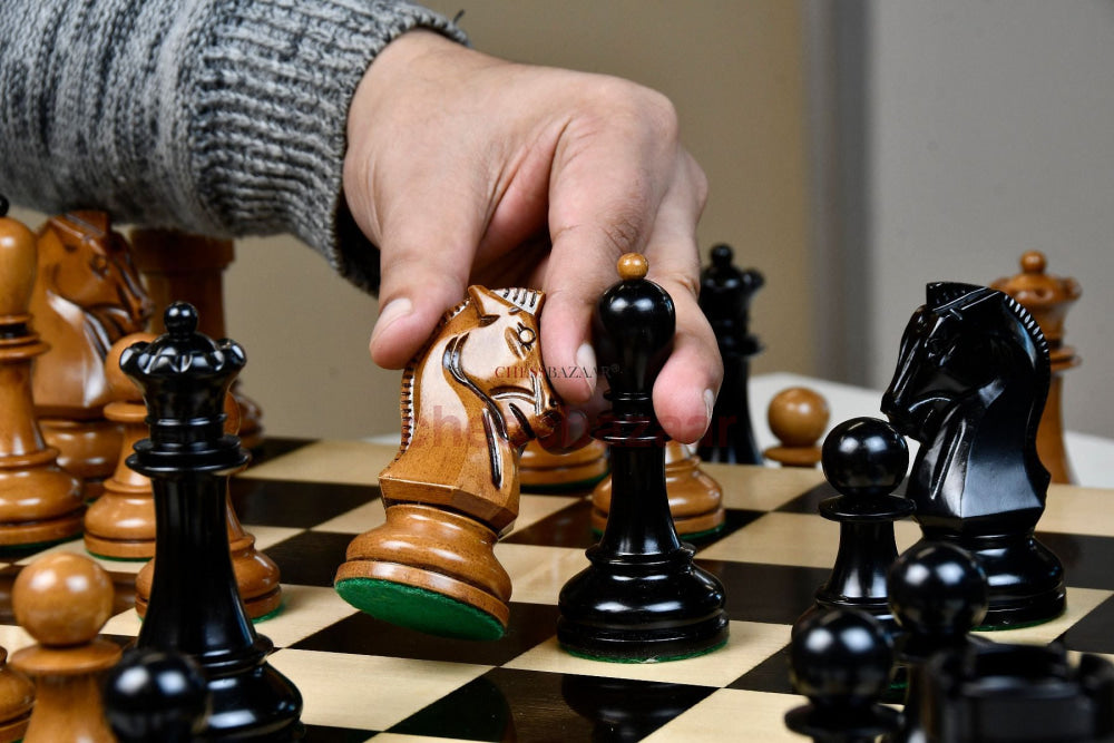 4 25’ King Size Reproduktion Von 1950 Dubrovnik Bobby Fischer Gewichteten Schachfiguren Aus