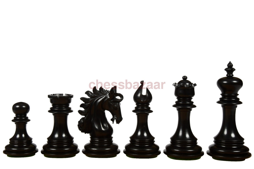 Araber Springer Staunton handgeschnitzte Schachfiguren aus Ebenholz und Buchsbaumholz -  KH 107 mm