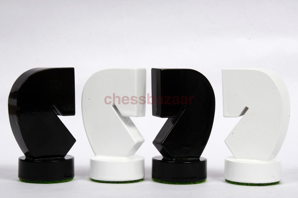 Berliner Serie Moderne Minimalistische Schachfiguren Aus Schwarz-Weiß Lackiertem Kastenholz 3 7 King