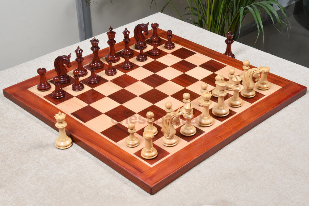Blackburne-Serie : Handgefertigte beschwerten Joseph Henry Schachfiguren aus Rosenholz und Buchsbaumholz mit kostenloser Aufbewahrungsbox - König 117 mm