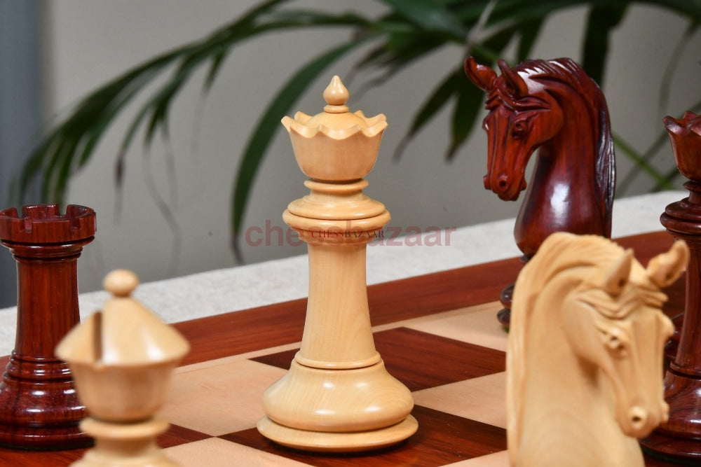 Cb Blackburne (Joseph Henry) Edition Luxury Chess Pieces In Bud Rosewood & Box Wood - 4.3 King With