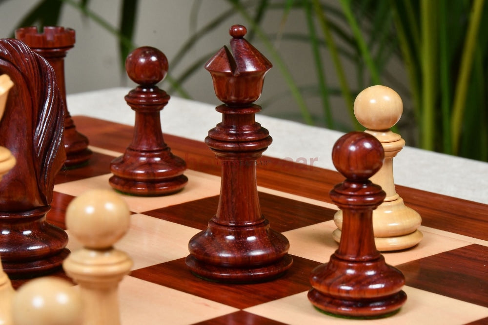 Cb Blackburne (Joseph Henry) Edition Luxury Chess Pieces In Bud Rosewood & Box Wood - 4.3 King With