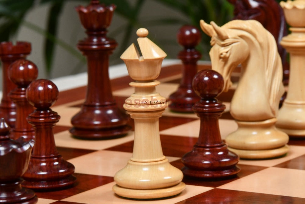 Cb Blackburne (Joseph Henry) Edition Luxury Chess Pieces In Bud Rosewood & Box Wood - 4.3 King With