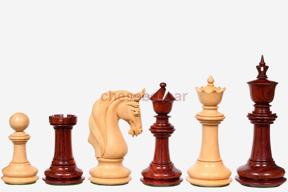 Cb Blackburne (Joseph Henry) Edition Luxury Chess Pieces In Bud Rosewood & Box Wood - 4.3 King With