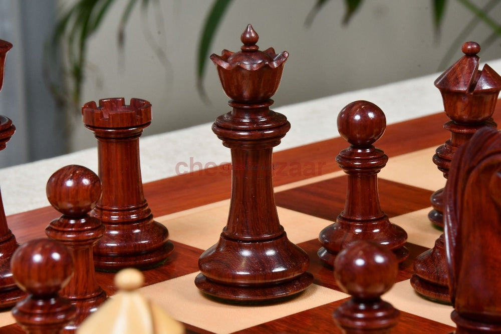 Cb Blackburne (Joseph Henry) Edition Luxury Chess Pieces In Bud Rosewood & Box Wood - 4.3 King With