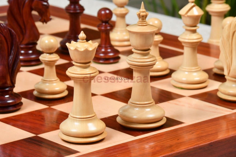 Cb Blackburne (Joseph Henry) Edition Luxury Chess Pieces In Bud Rosewood & Box Wood - 4.3 King With