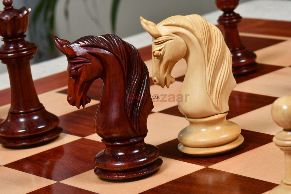 Cb Blackburne (Joseph Henry) Edition Luxury Chess Pieces In Bud Rosewood & Box Wood - 4.3 King With