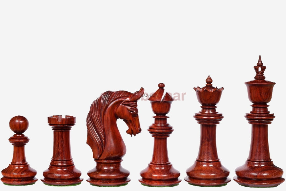 Cb Blackburne (Joseph Henry) Edition Luxury Chess Pieces In Bud Rosewood & Box Wood - 4.3 King With