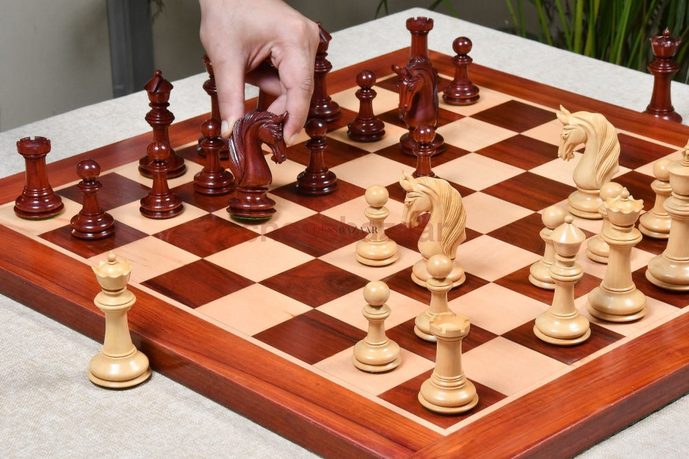 Cb Blackburne (Joseph Henry) Edition Luxury Chess Pieces In Bud Rosewood & Box Wood - 4.3 King With