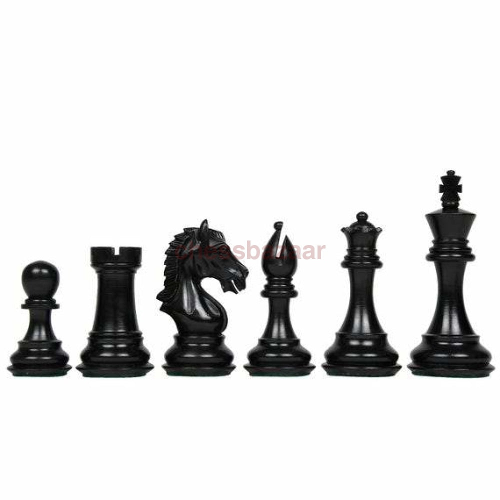 CB Derby Knight Staunton Schachfiguren aus schwarz gebeiztem Buchsbaumholz  – KH  106 mm