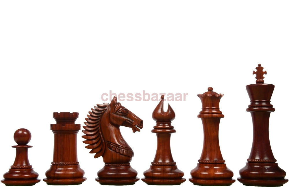CB Mustang Schachfiguren - luxus Staunton handgeschnitzte Schachfiguren aus Rosenholz und Buchsbaumholz  -  KH 113 mm