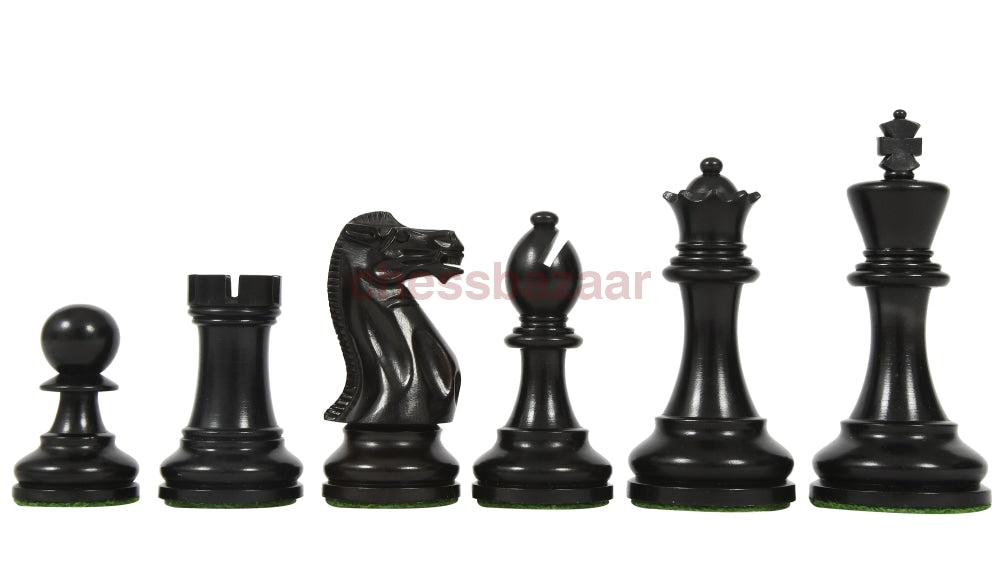CB Schachmeister Schachfiguren: Staunton Schachfiguren aus schwarz gebeiztem Buchsbaumholz und Natur - KH 95 mm