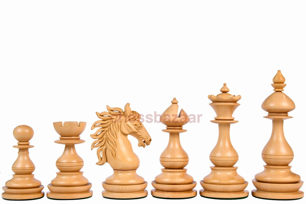 CB Wild Stallion Luxus-Schachfiguren aus Ebenholz und Buchsbaum – 4,4-Zoll-König