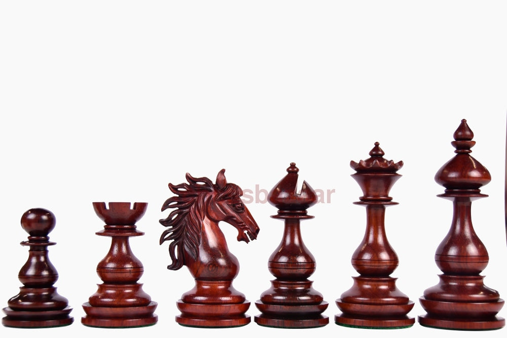 CB Wild Stallion Luxus-Schachfiguren aus Rosenholz und Buchsbaum – 4,4-Zoll-König