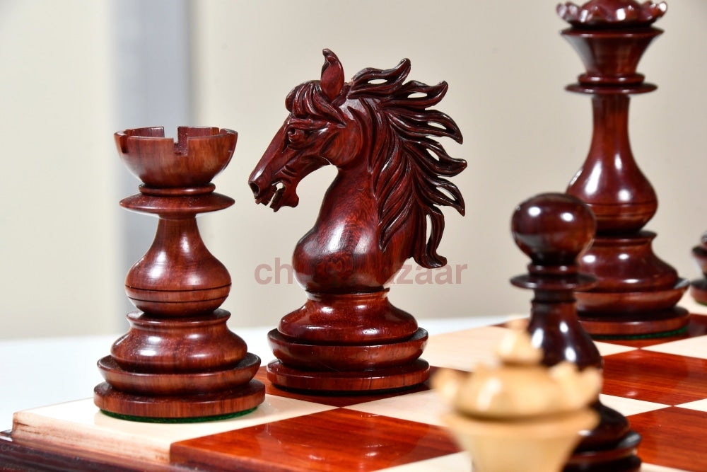 Cb Wild Stallion Luxus-Schachfiguren Aus Rosenholz Und Buchsbaum 4 4-Zoll-König