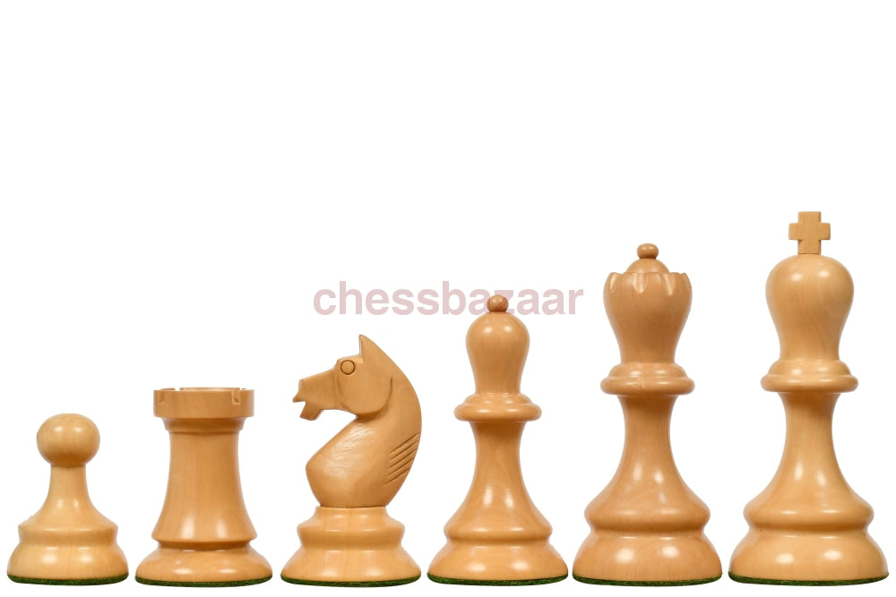 Die 7. Stockholmer Olympiade 1937 reproduzierte Schachfiguren aus Sheesham-Holz und Buchsbaumholz – 3,75 Zoll König