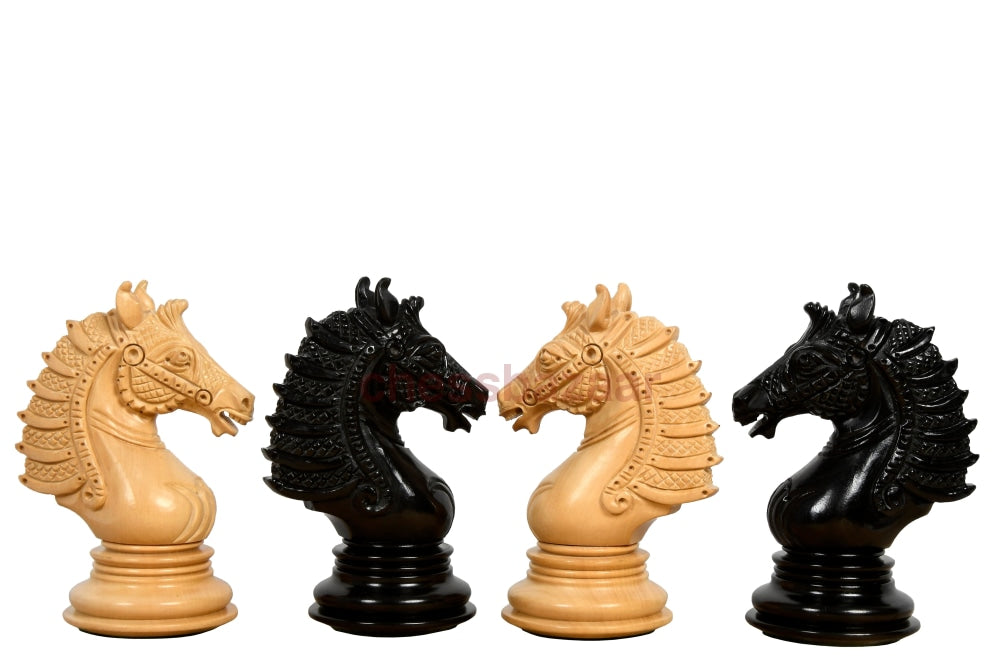 Die Handgefertigten Schachfiguren Der Sikh Empire-Serie Aus Echtem Ebenholz Und Indischem Buchsbaum
