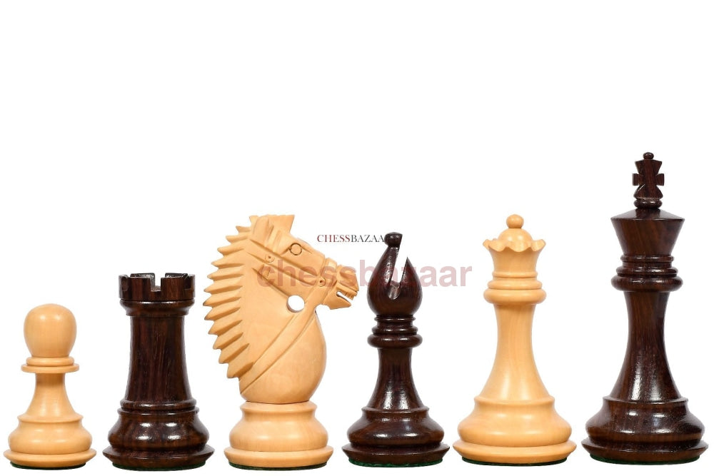 Die hölzernen Schachfiguren der Bridle Knight-Serie aus indischem Palisander und Buchsbaum – 4,1 Zoll König