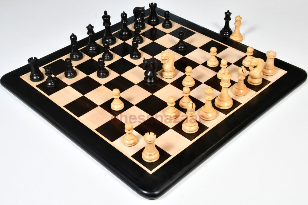 Die Leningrader Schachfiguren Aus Holz In Keulengröße Schwarz Ebonisiertem Und Buchsbaum 4 0 Zoll